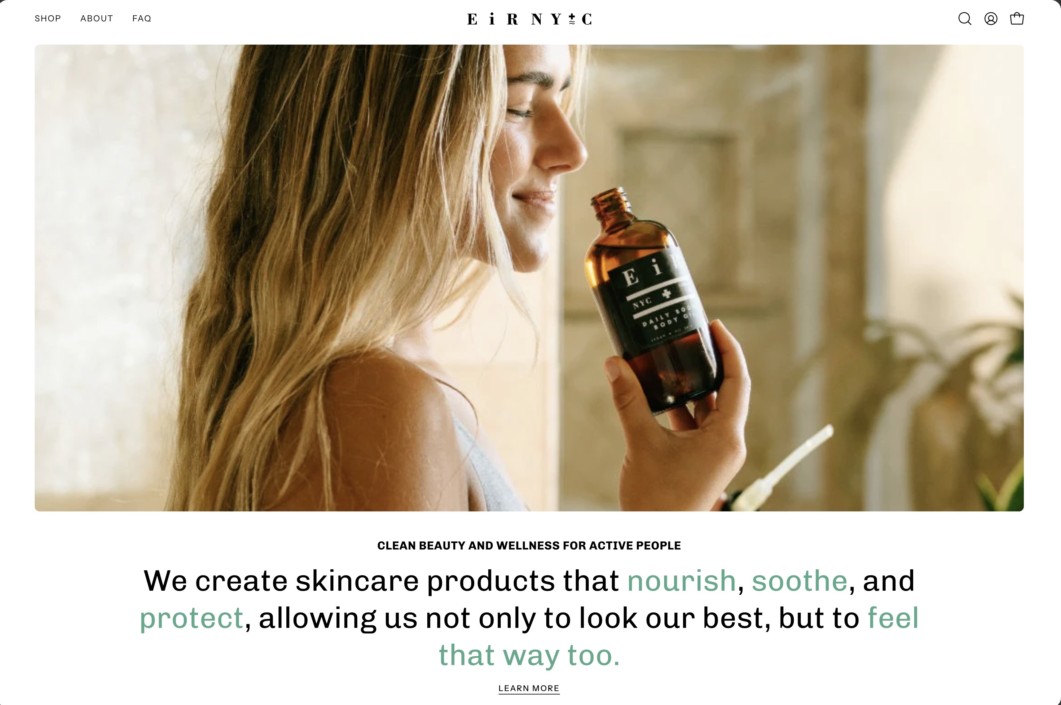 Eir NYC — Shopify, Custom Theme, Strategy