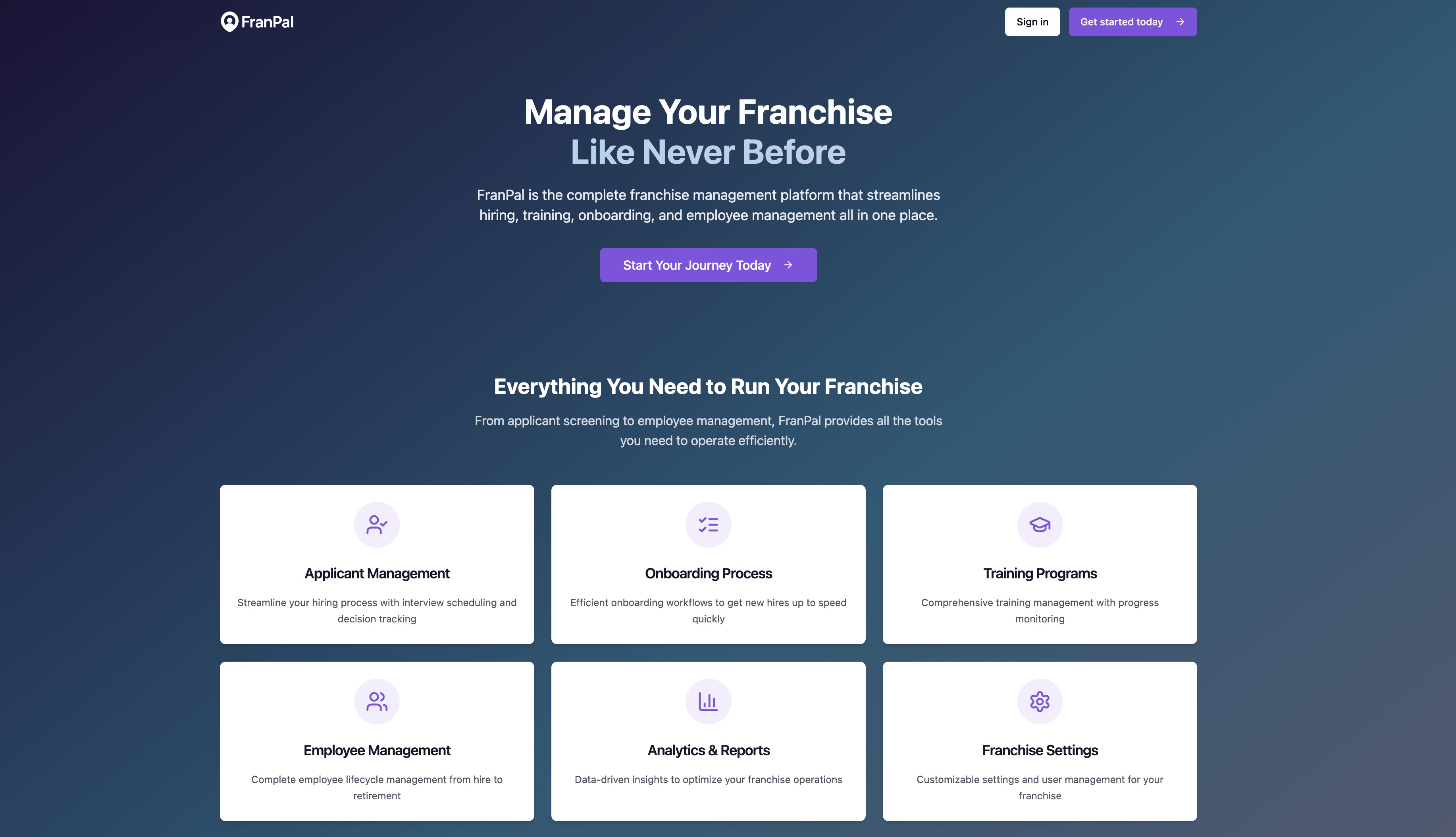 FranPal.ai — Enterprise, Custom Application, Strategy